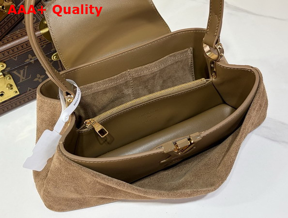 Louis Vuitton Capucines Edito in Mocha Suede Leather M29642 Replica
