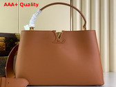 Louis Vuitton Capucines GM Souple Handbag in Cognac Smooth and Grained Calfskin M24879 Replica