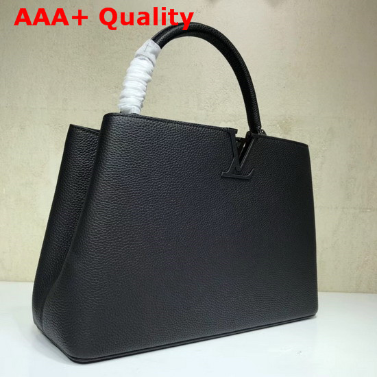 Louis Vuitton Capucines MM Black Taurillon Leather Ruthenium Hardware Replica