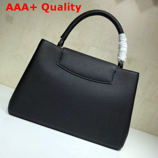 Louis Vuitton Capucines MM Black Taurillon Leather Ruthenium Hardware Replica