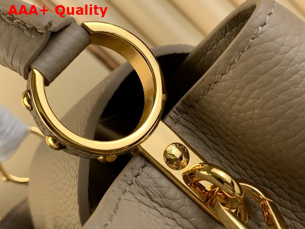 Louis Vuitton Capucines MM Handbag Galet Gray Taurillon Leather Replica