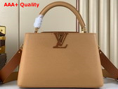 Louis Vuitton Capucines MM Handbag in Arizona Brown and Cognac Taurillon Leather M23058 Replica