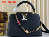 Louis Vuitton Capucines MM Handbag in Black Taurillon Leather Replica