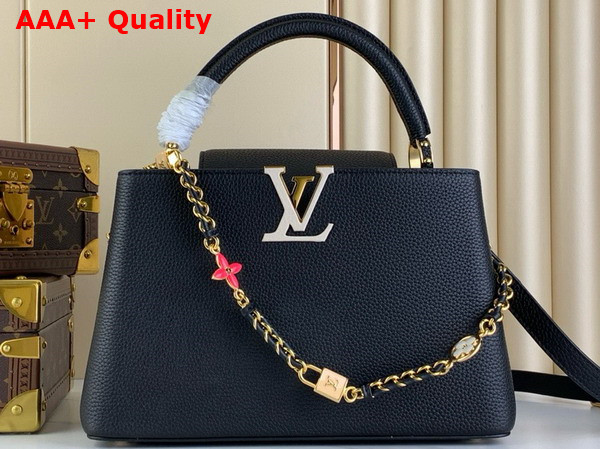 Louis Vuitton Capucines MM Handbag in Black Taurillon Leather Replica