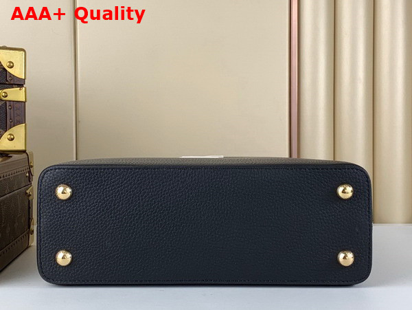 Louis Vuitton Capucines MM Handbag in Black and Grey Taurillon Leather M22676 Replica