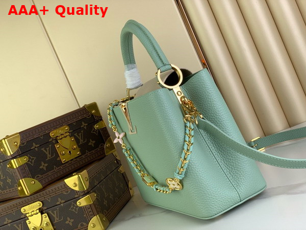 Louis Vuitton Capucines MM Handbag in Jade Green Taurillon Leather Replica