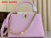 Louis Vuitton Capucines MM Handbag in Marshmallow Taurillon Leather Replica