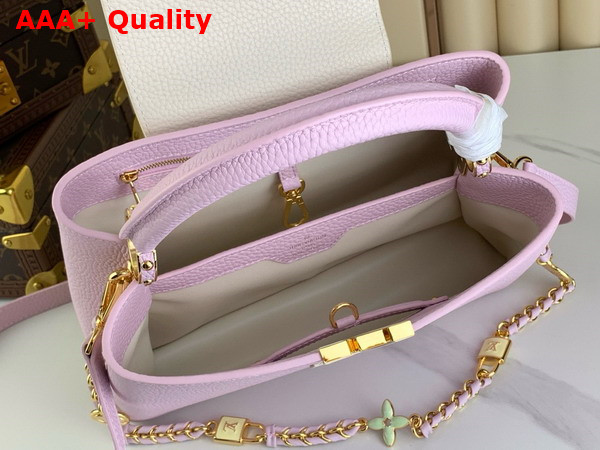 Louis Vuitton Capucines MM Handbag in Marshmallow Taurillon Leather Replica