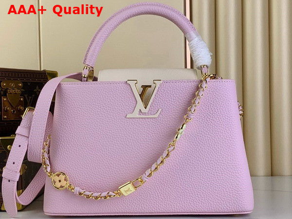 Louis Vuitton Capucines MM Handbag in Marshmallow Taurillon Leather Replica