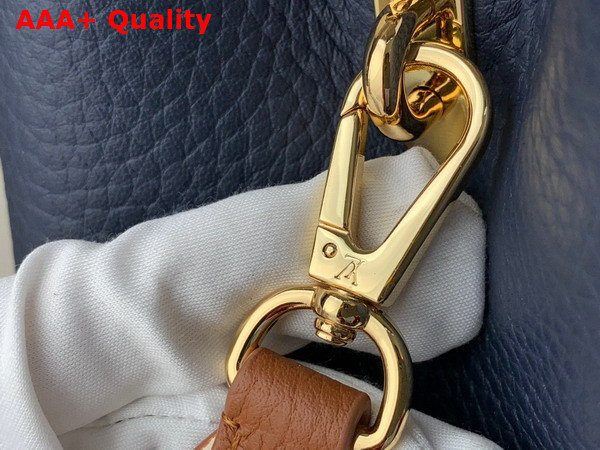 Louis Vuitton Capucines MM Handbag in Navy Blue and Cognac Taurillon Leather Replica