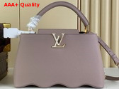 Louis Vuitton Capucines MM Handbag with a Wavy Base in Light Pink Taurillon Leather Replica