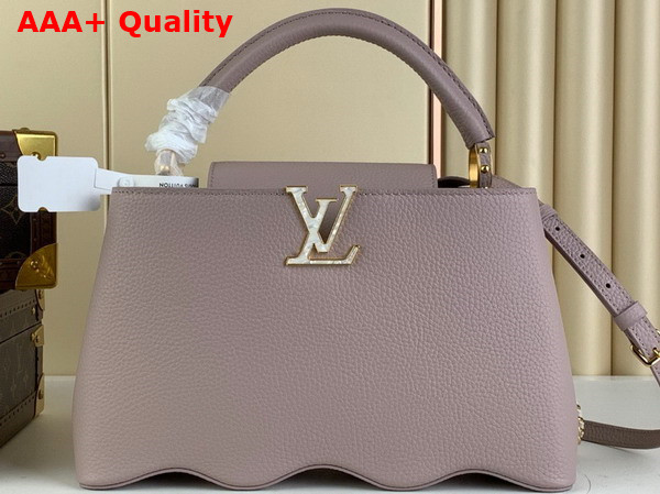 Louis Vuitton Capucines MM Handbag with a Wavy Base in Light Pink Taurillon Leather Replica