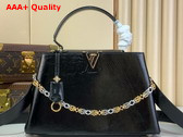 Louis Vuitton Capucines MM Souple Black Calfskin Leather M12924 Replica