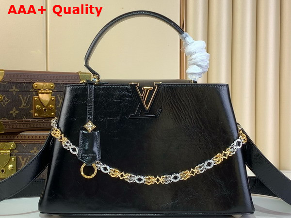 Louis Vuitton Capucines MM Souple Black Calfskin Leather M12924 Replica