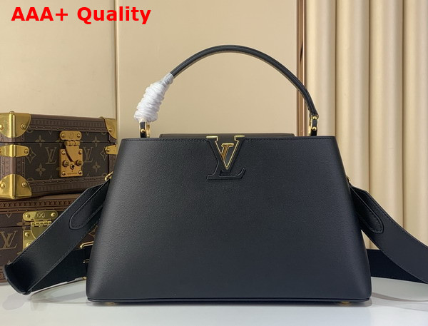 Louis Vuitton Capucines MM Souple in Black Calfskin Leather M14370 Replica