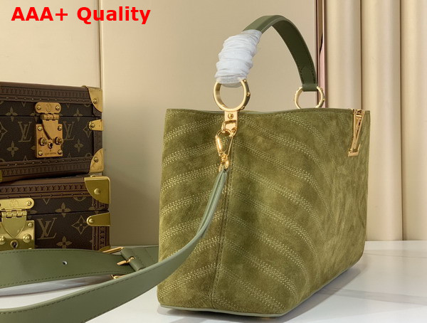 Louis Vuitton Capucines MM Souple in Dark Khaki Suede Calfskin Leather M25485 Replica