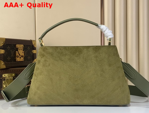 Louis Vuitton Capucines MM Souple in Dark Khaki Suede Calfskin Leather M25485 Replica