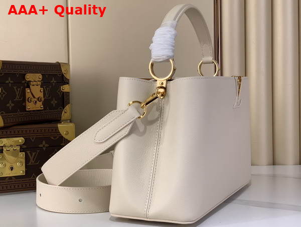 Louis Vuitton Capucines MM Souple in Quartz White Calfskin Leather M14979 Replica