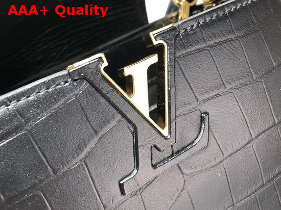 Louis Vuitton Capucines Mini Black Alligator Replica