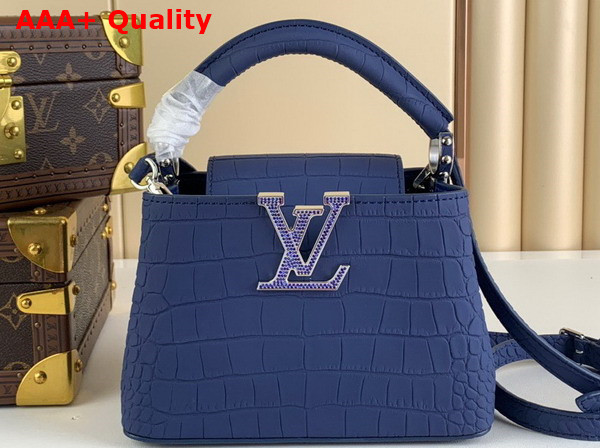 Louis Vuitton Capucines Mini Blue Alligator Leather Replica