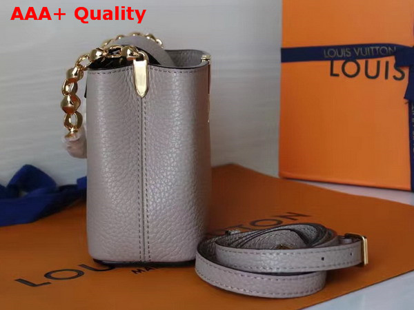 Louis Vuitton Capucines Mini Chain Light Grey Grain Taurillon Leather Replica