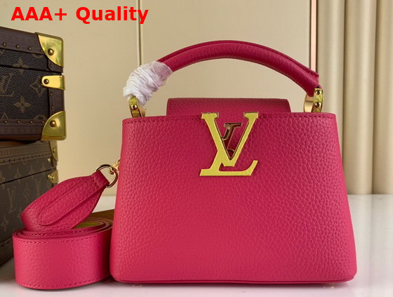 Louis Vuitton Capucines Mini Dragon Fruit Cedrat Taurillon Leather M59440 Replica