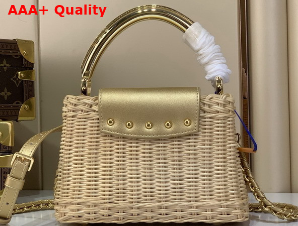 Louis Vuitton Capucines Mini Gold Rattan and Cowhide Leather M28544 Replica