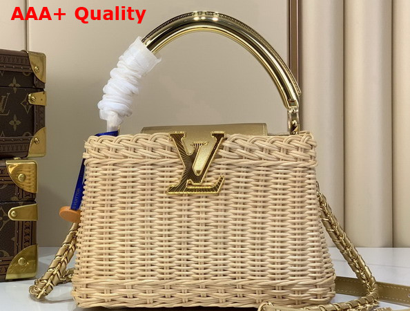 Louis Vuitton Capucines Mini Gold Rattan and Cowhide Leather M28544 Replica