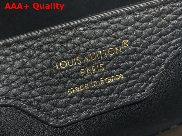 Louis Vuitton Capucines Mini Hanbag in Black Taurillon Leather Adorned with a Crown of Mother of Pearl Effect Monogram Flowers M11342 Replica
