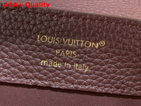 Louis Vuitton Capucines Mini Hanbag in Bordeaux Taurillon Leather Adorned with a Crown of Mother of Pearl Effect Monogram Flowers Replica