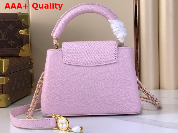 Louis Vuitton Capucines Mini Handbag Baby Pink Mother of Pearl Taurillon Leather Replica