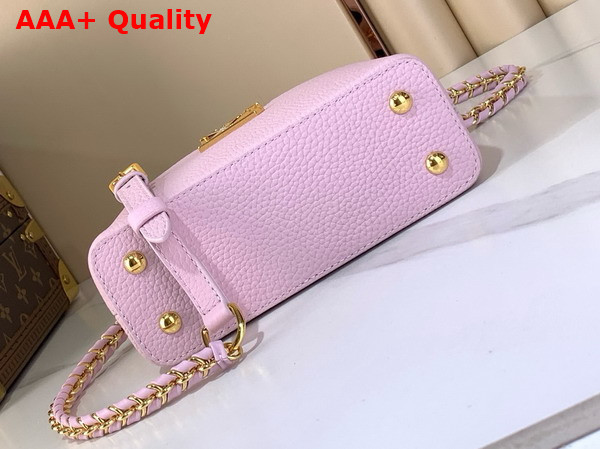 Louis Vuitton Capucines Mini Handbag Baby Pink Mother of Pearl Taurillon Leather Replica
