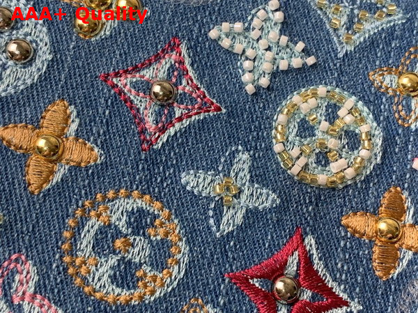 Louis Vuitton Capucines Mini Handbag Bag in Monogram Denim Embroidered with Intricate Beads and Metallic Lurex Threads M12947 Replica