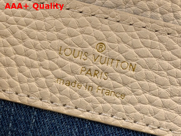 Louis Vuitton Capucines Mini Handbag Bag in Monogram Denim Embroidered with Intricate Beads and Metallic Lurex Threads M12947 Replica