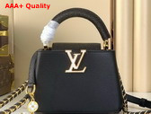 Louis Vuitton Capucines Mini Handbag Black Mother of Pearl Taurillon Leather Replica