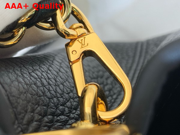 Louis Vuitton Capucines Mini Handbag Black Mother of Pearl Taurillon Leather Replica