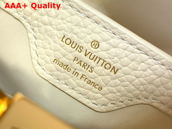 Louis Vuitton Capucines Mini Handbag Cream Mother of Pearl Taurillon Leather Replica
