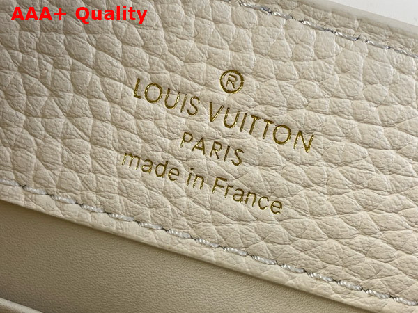 Louis Vuitton Capucines Mini Handbag Cream Mother of Pearl Taurillon Leather Replica