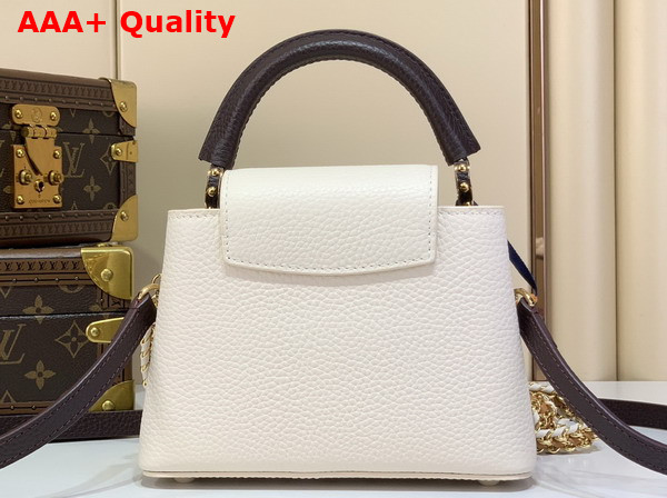 Louis Vuitton Capucines Mini Handbag Cream and Burnt Mahogany Taurillon Leather with Hand Crafted Details Replica