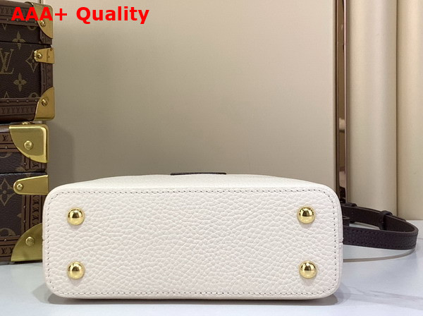 Louis Vuitton Capucines Mini Handbag Cream and Burnt Mahogany Taurillon Leather with Hand Crafted Details Replica