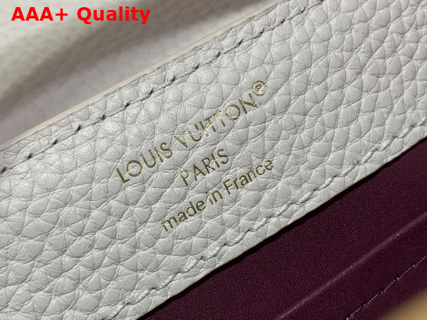 Louis Vuitton Capucines Mini Handbag Cream and Burnt Mahogany Taurillon Leather with Hand Crafted Details Replica