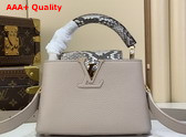 Louis Vuitton Capucines Mini Handbag Galet Gray Taurillon and Python Leather N85517 Replica