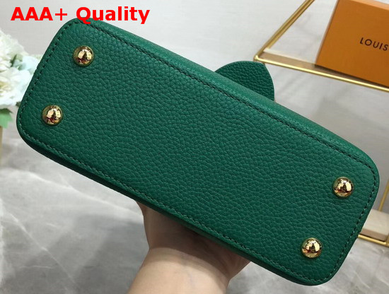 Louis Vuitton Capucines Mini Handbag Green Taurillon Leather and Blue Python Skin Details Replica