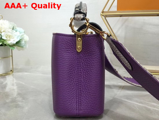 Louis Vuitton Capucines Mini Handbag Purple Taurillon Leather and Python Skin Details Replica