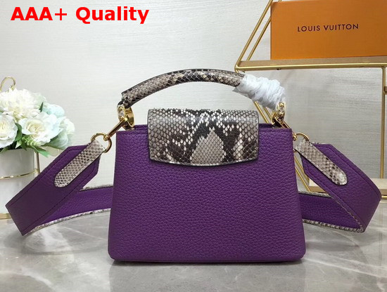 Louis Vuitton Capucines Mini Handbag Purple Taurillon Leather and Python Skin Details Replica