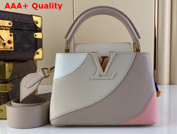 Louis Vuitton Capucines Mini Handbag Tonal Vanilla Beige Taurillon Leather Replica