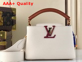 Louis Vuitton Capucines Mini Handbag White Gold Taurillon Leather Replica