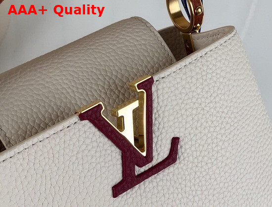 Louis Vuitton Capucines Mini Handbag White Gold Taurillon Leather Replica