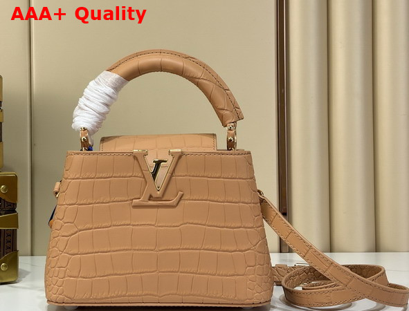 Louis Vuitton Capucines Mini Handbag in Arizona Crocodile Embossed Calfskin Replica