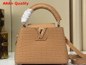 Louis Vuitton Capucines Mini Handbag in Arizona Crocodile Embossed Calfskin Replica